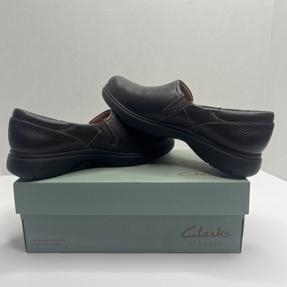Clarks Artisan Certina Ease Womens 6 M Dark Brown Leather Loafers 26179948 NIB
